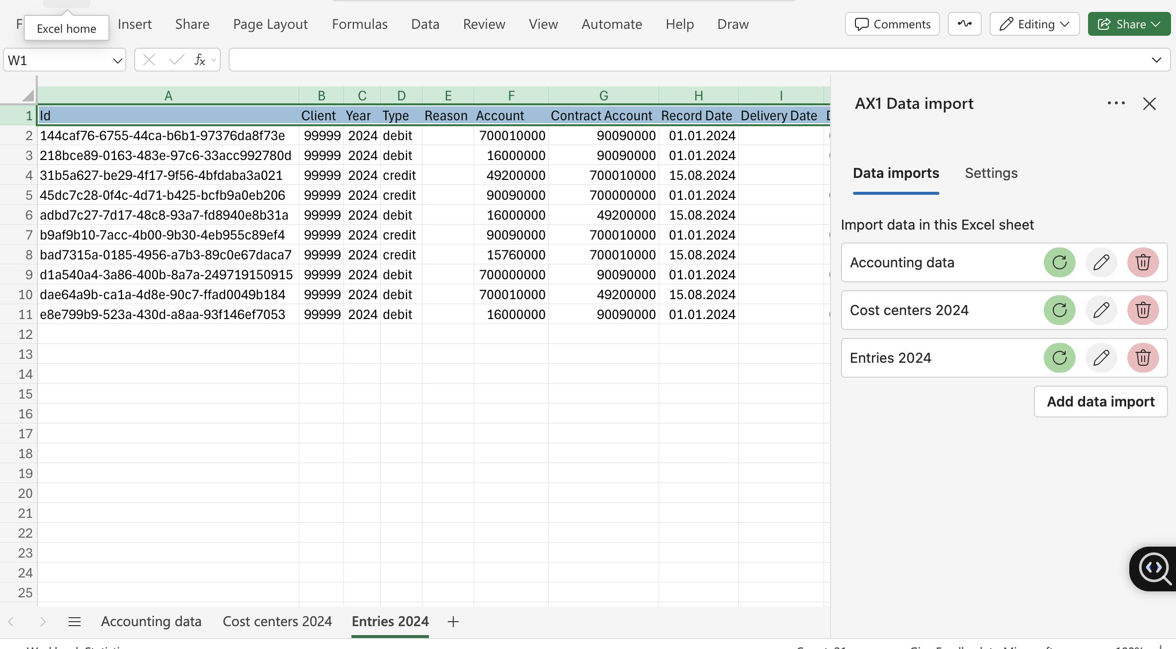 Entries Data